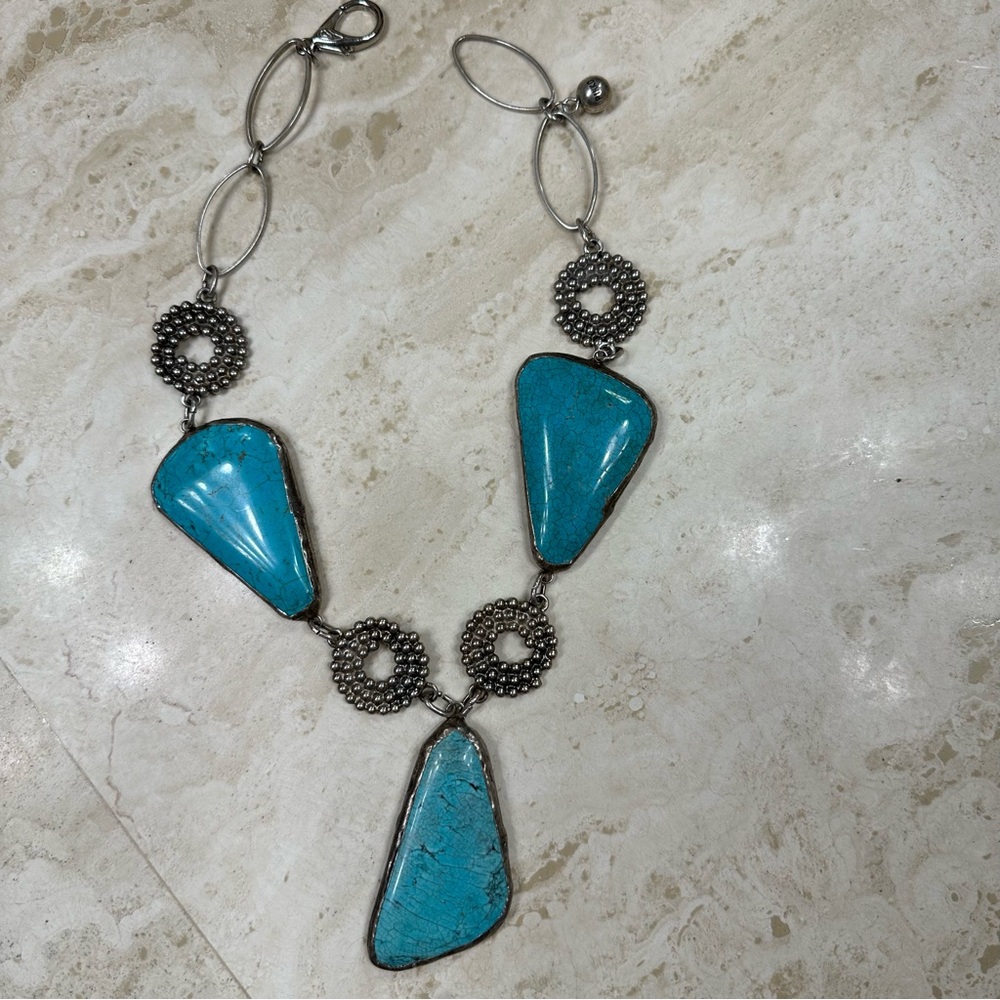 PINKO Turquoise and Silver Necklace🌸